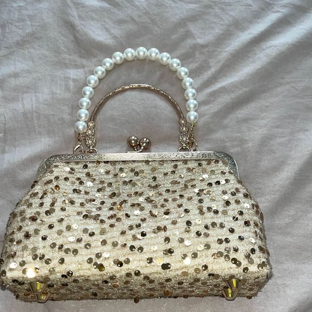 Gold sequin fashion purse